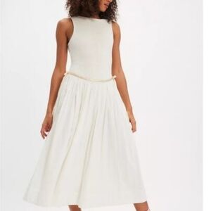 NWT Free People Nightingale Seersucker Midi Dress. Small